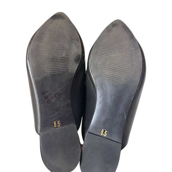 Steve Madden Womens Black Leather Loafers Mules Size 8.5M With Chain Detail - Picture 6 of 6